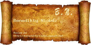 Benedikty Niobé névjegykártya